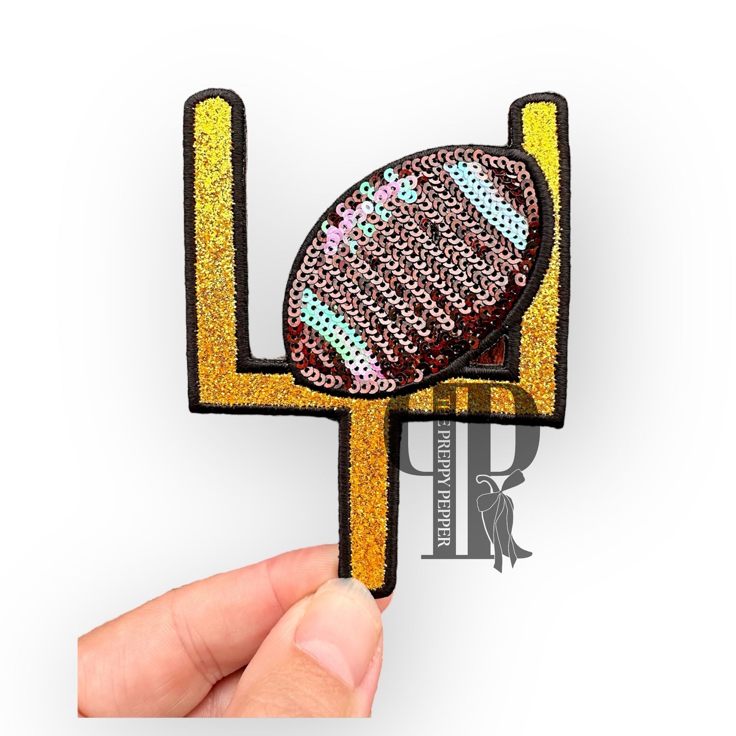Sequin & Glitter Football Goal Patch