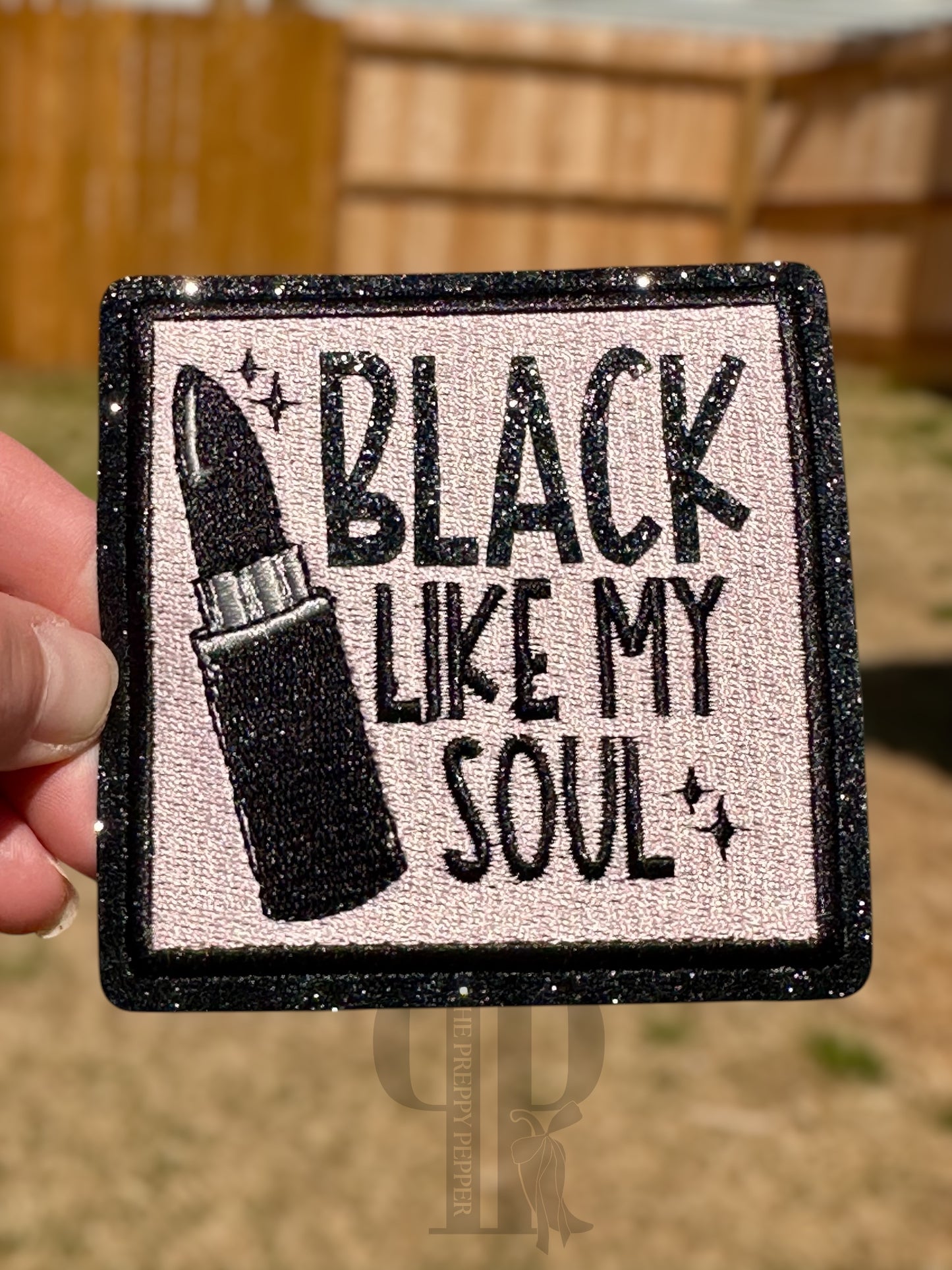 Black Like My Soul Glitter Patch