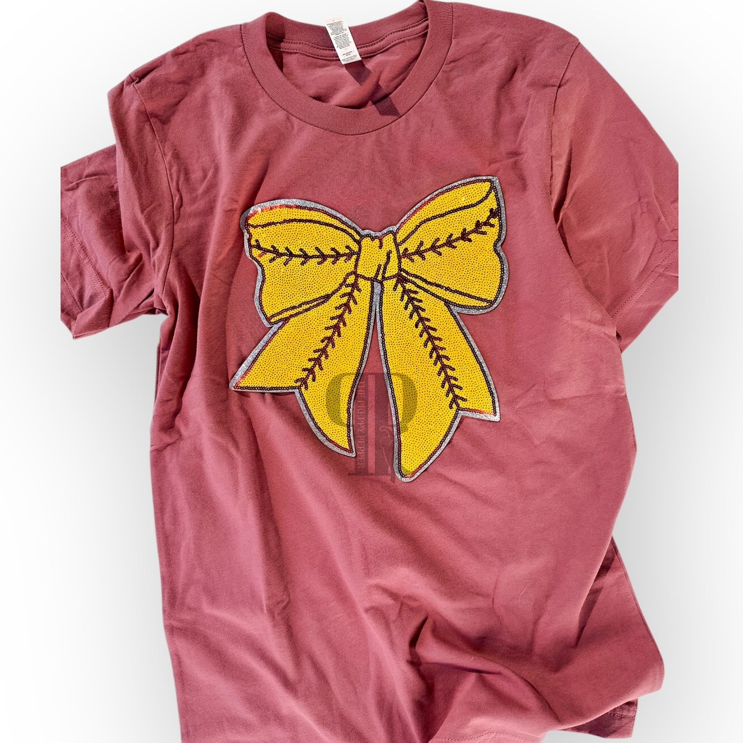 Large Sequin & Glitter softball Coquette Bow Patch