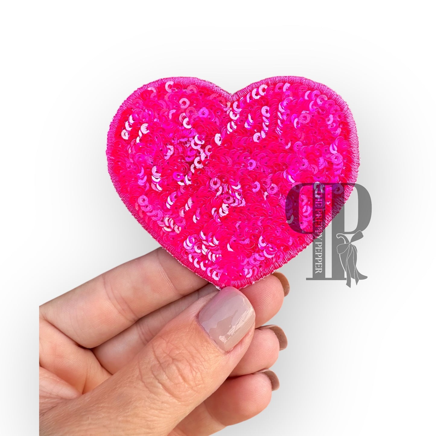 3" Sequin Heart Patches