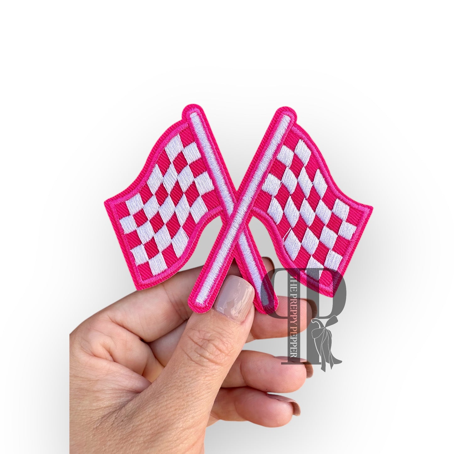 Hot Pink Checkered Flag Patch