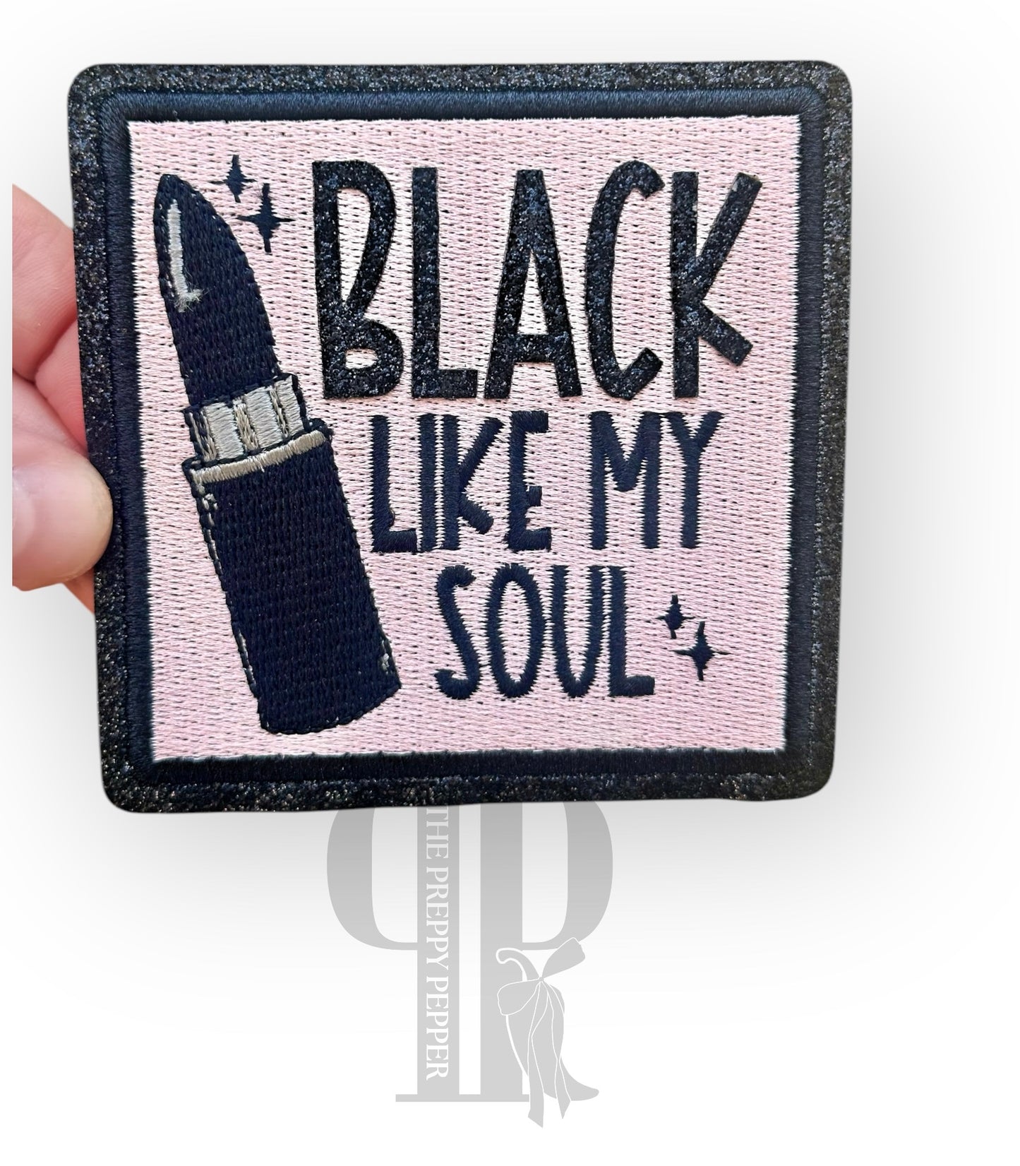 Black Like My Soul Glitter Patch
