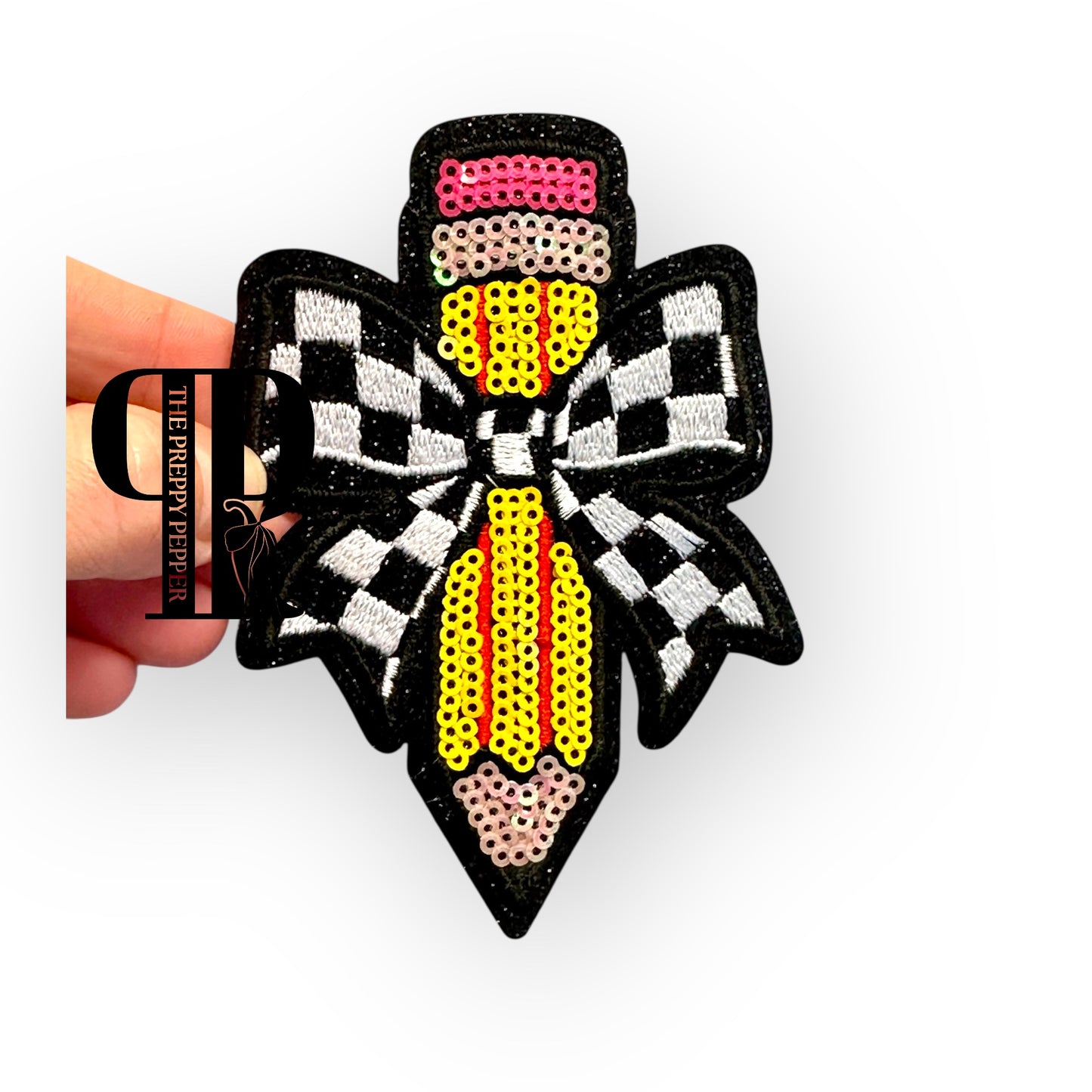 Sequin teacher pencil patch