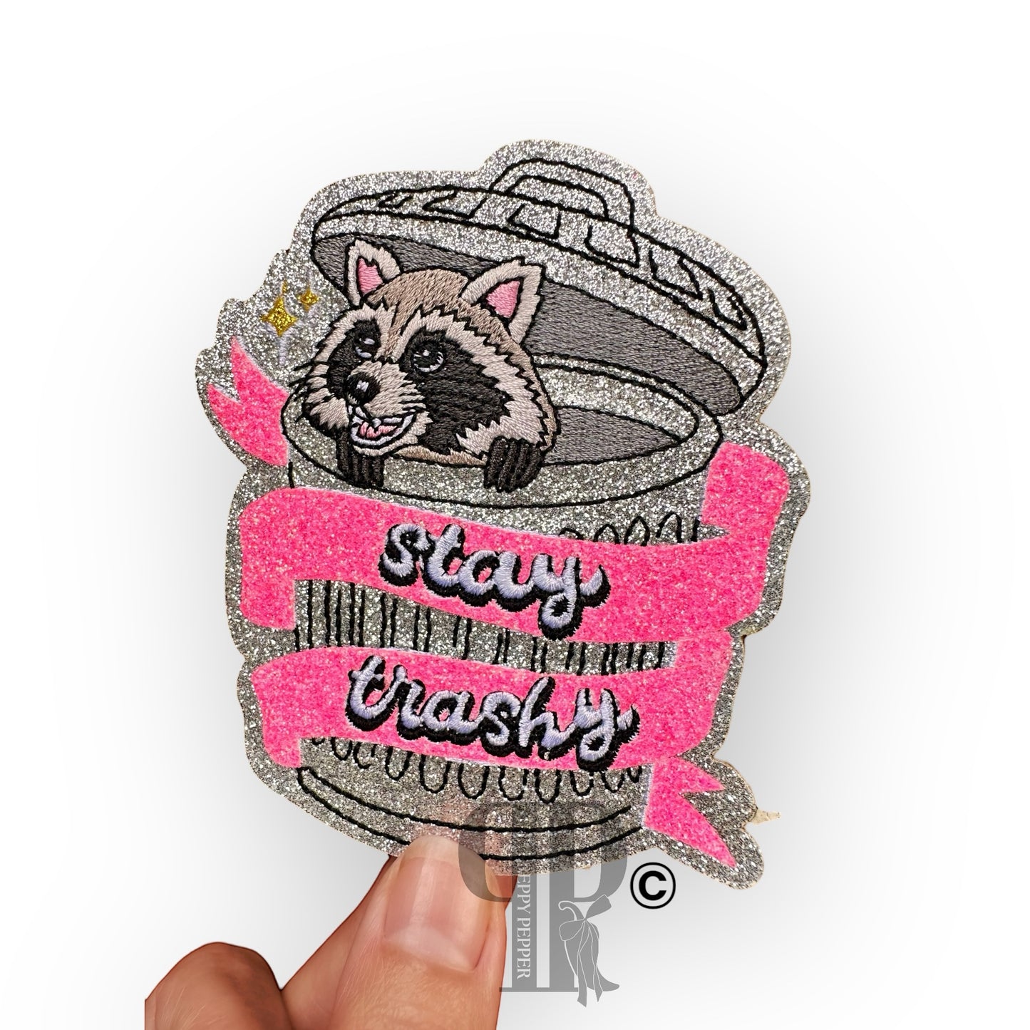 Glitter Stay Trashy Raccoon Patch©️