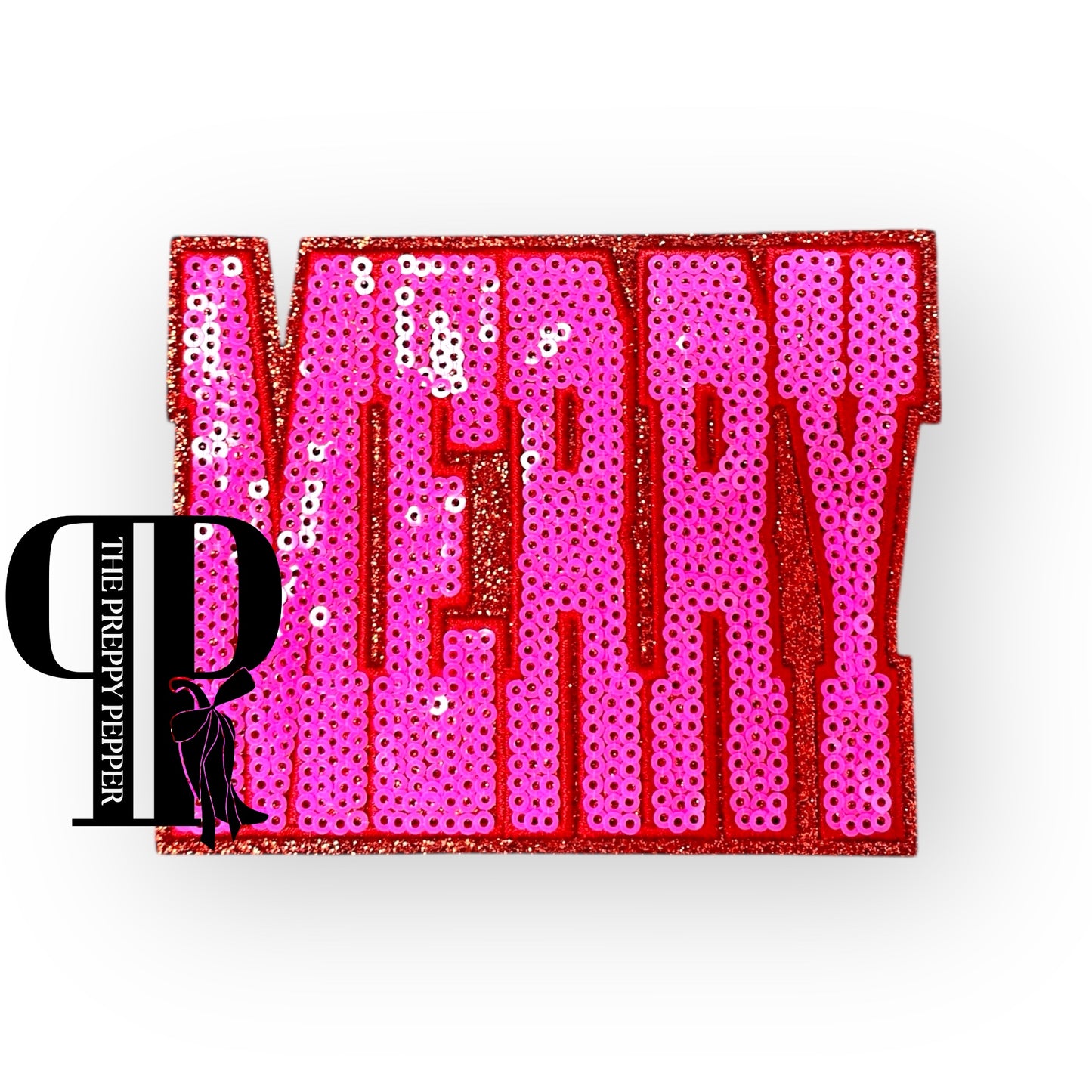 Sequin & Glitter Varsity Merry Patch