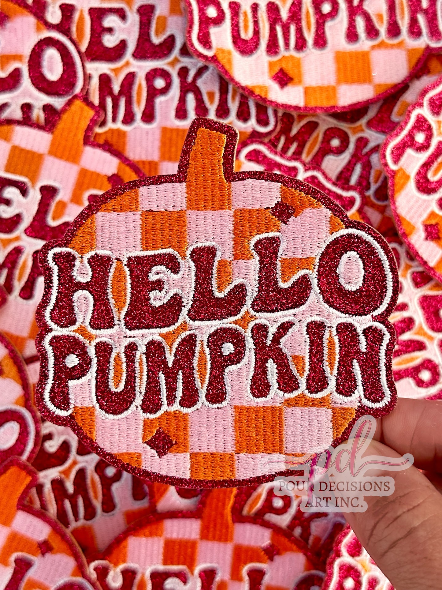 Fuchsia Glitter Hello Pumpkin Patch ©️