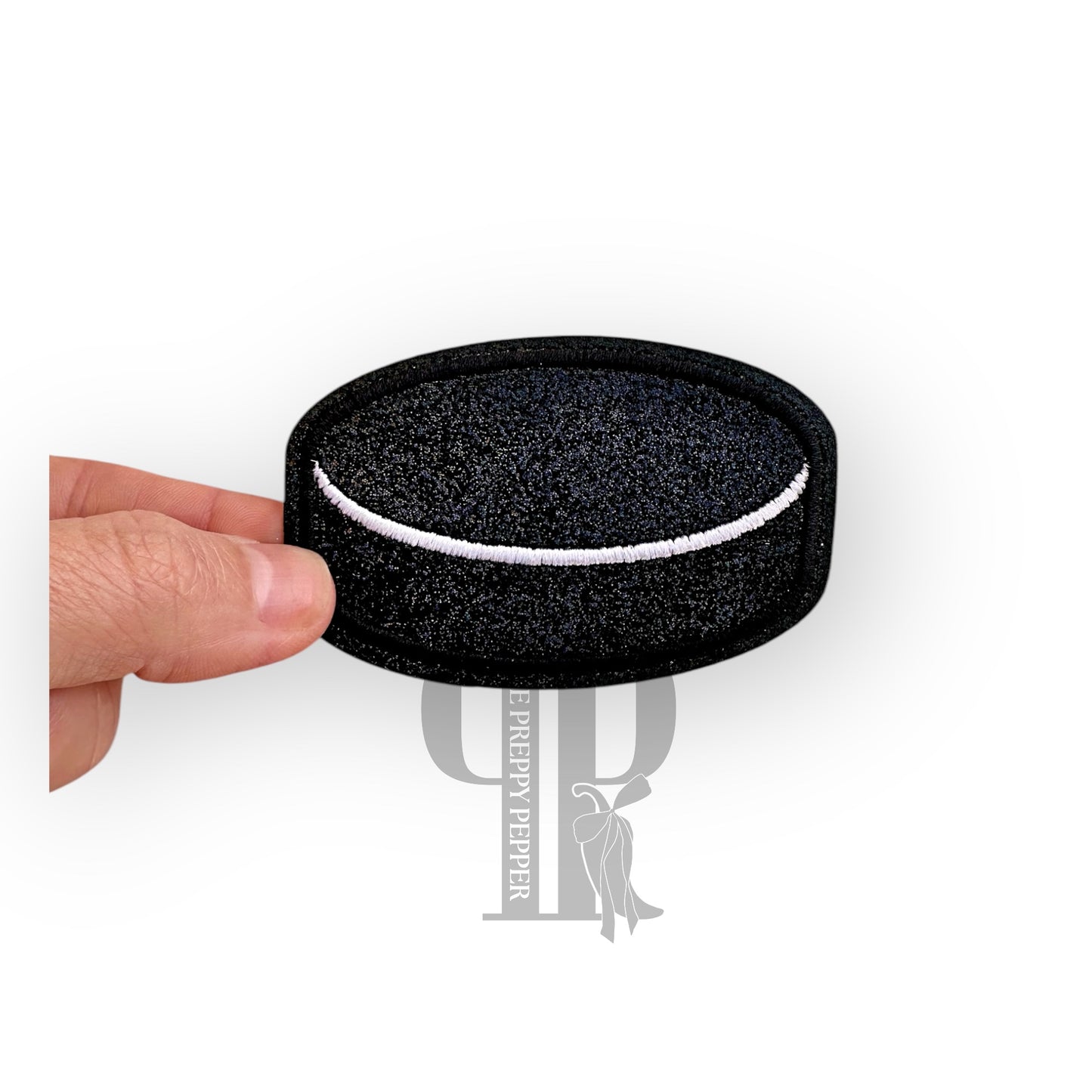 Glitter Hockey Puck Patch