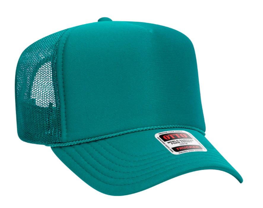 Jade Otto 5 Panel High Crown Mesh Back Trucker Hat