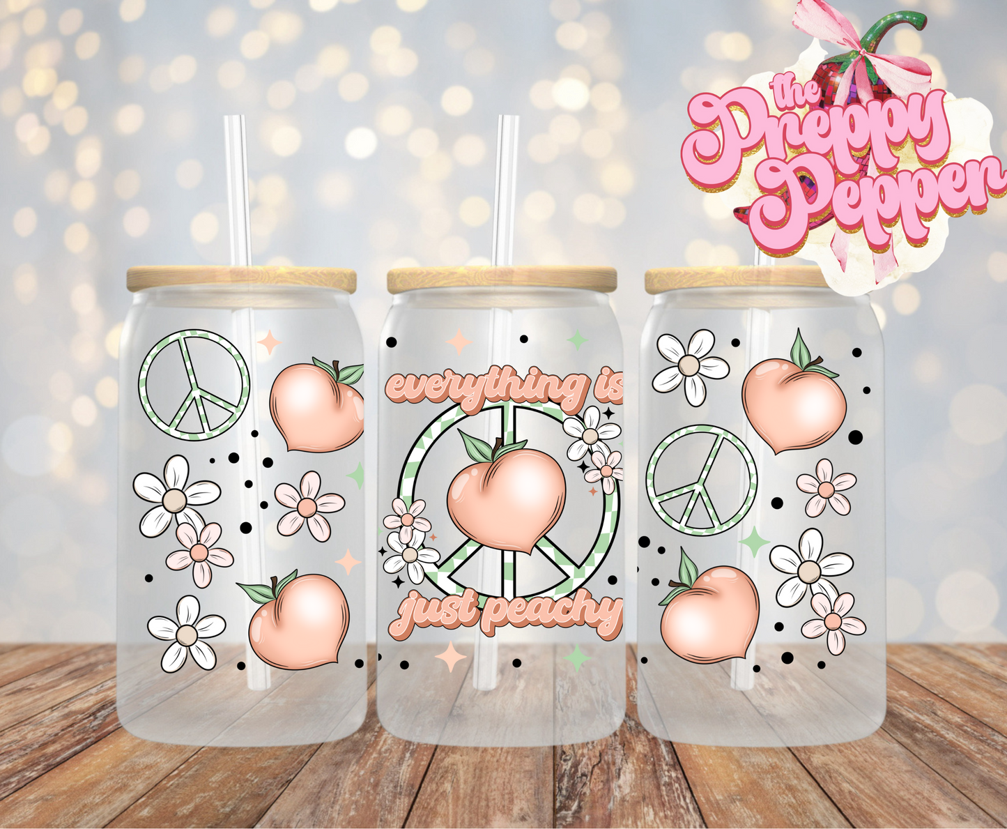 Everything is Just Peachy 16oz UVDTF wrap