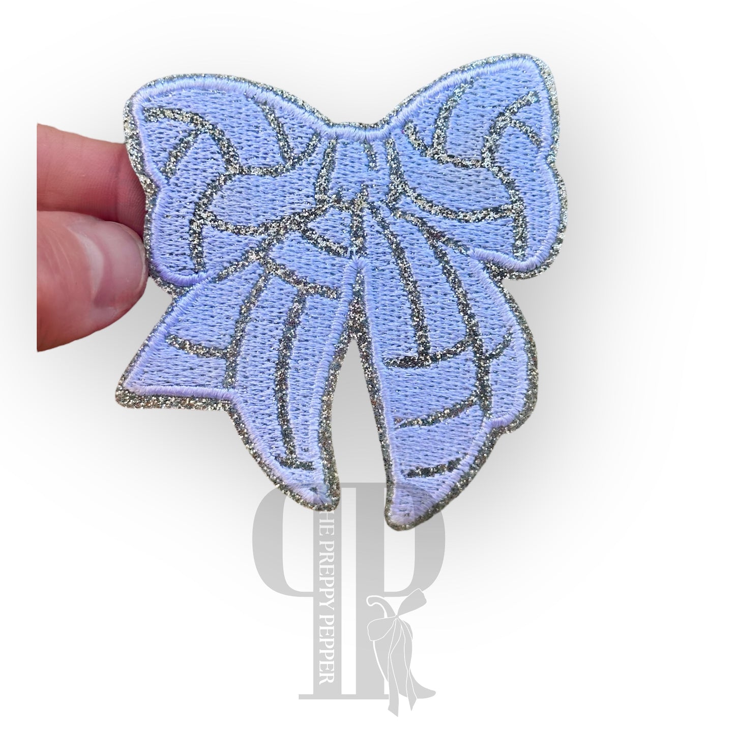 Glitter Volleyball Bow Patch