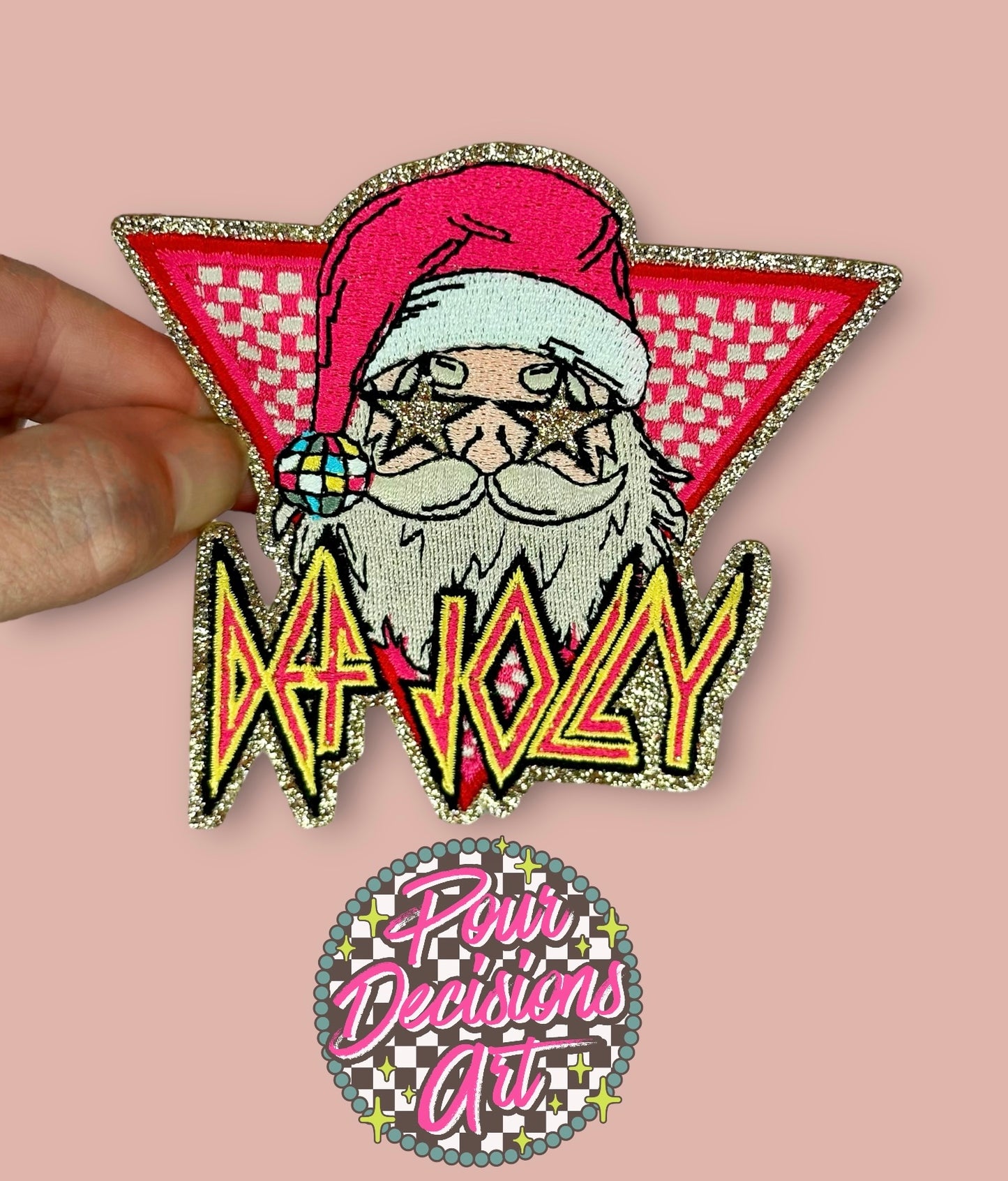 Def Jolly Checkered Glitter Patch