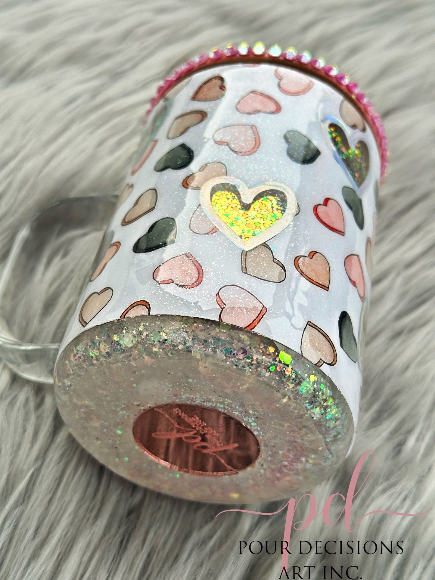 Valentine peek-a-boo snow globe 15oz with handle