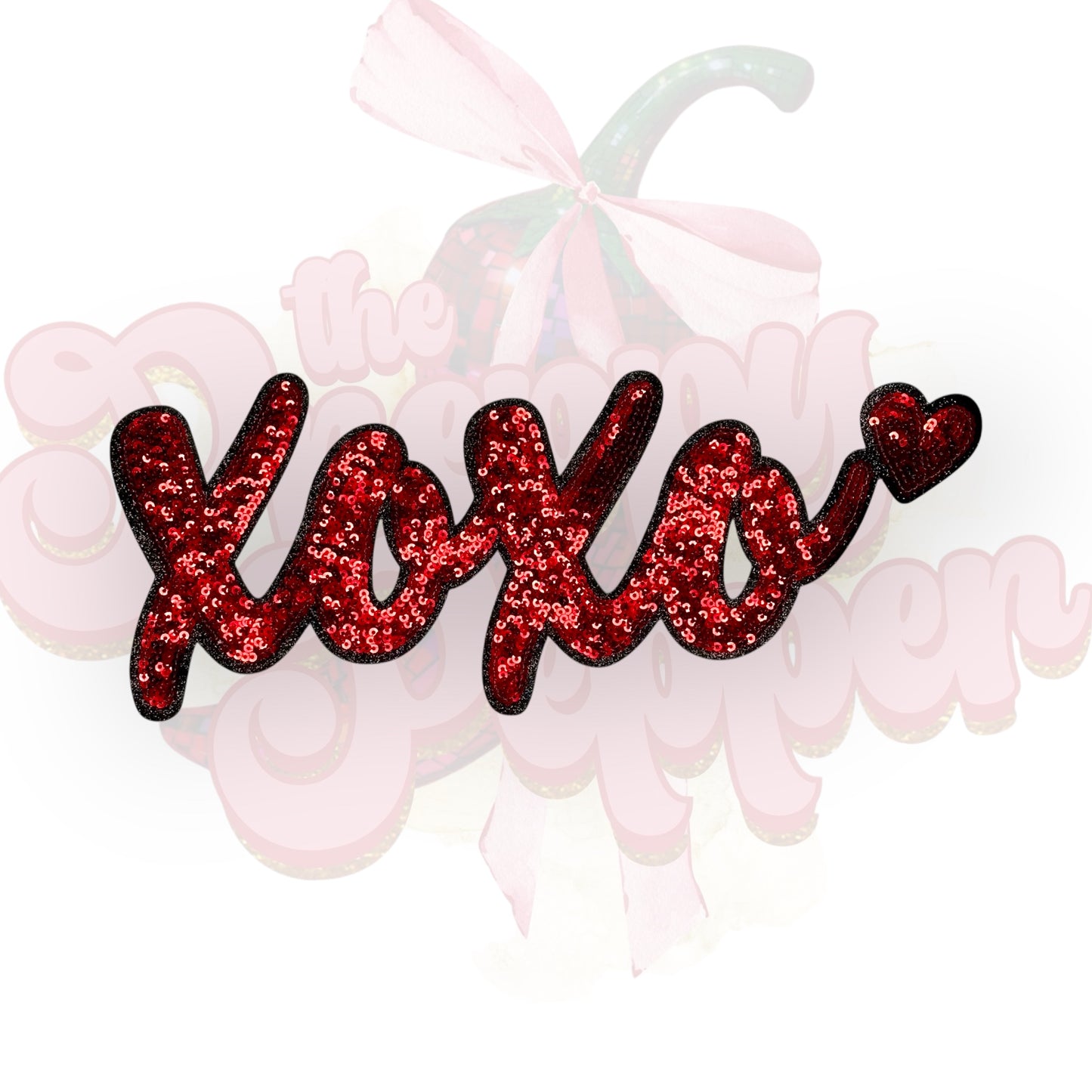 10” Large Apparel XOXO Sequin & Glitter Patch