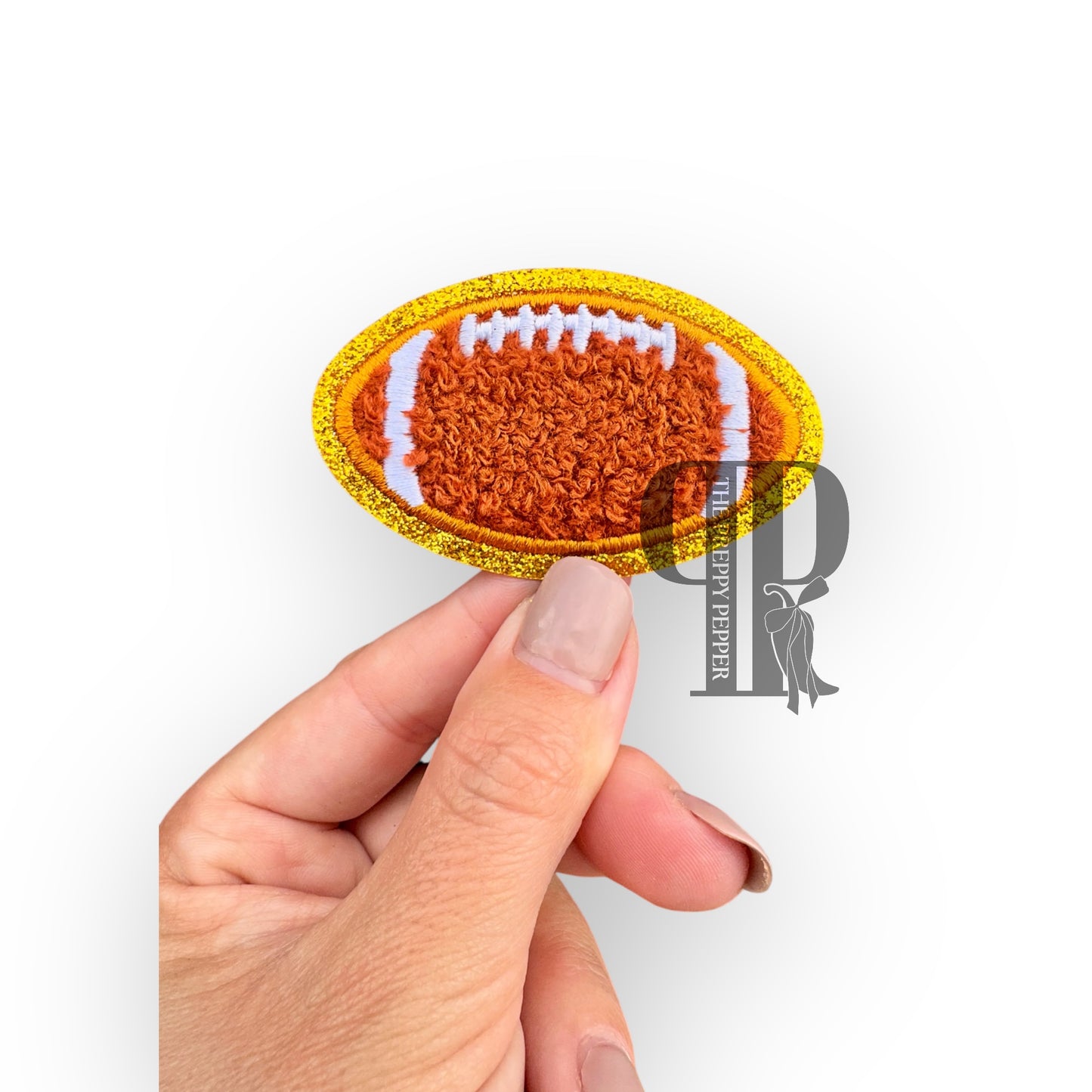 Chenille & Glitter Football patch