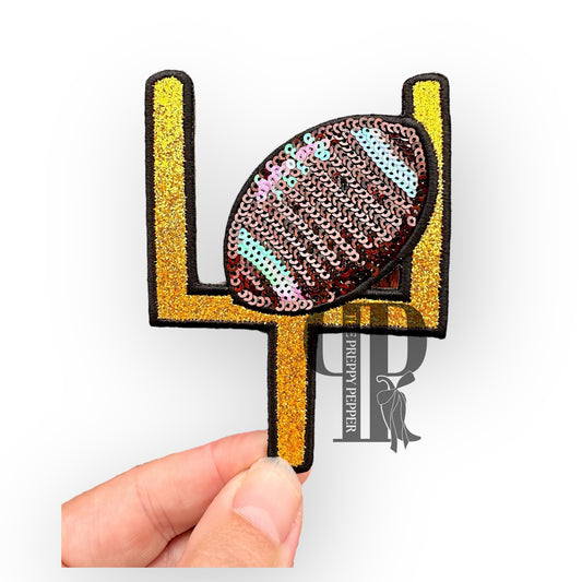Sequin & Glitter Football Goal Patch