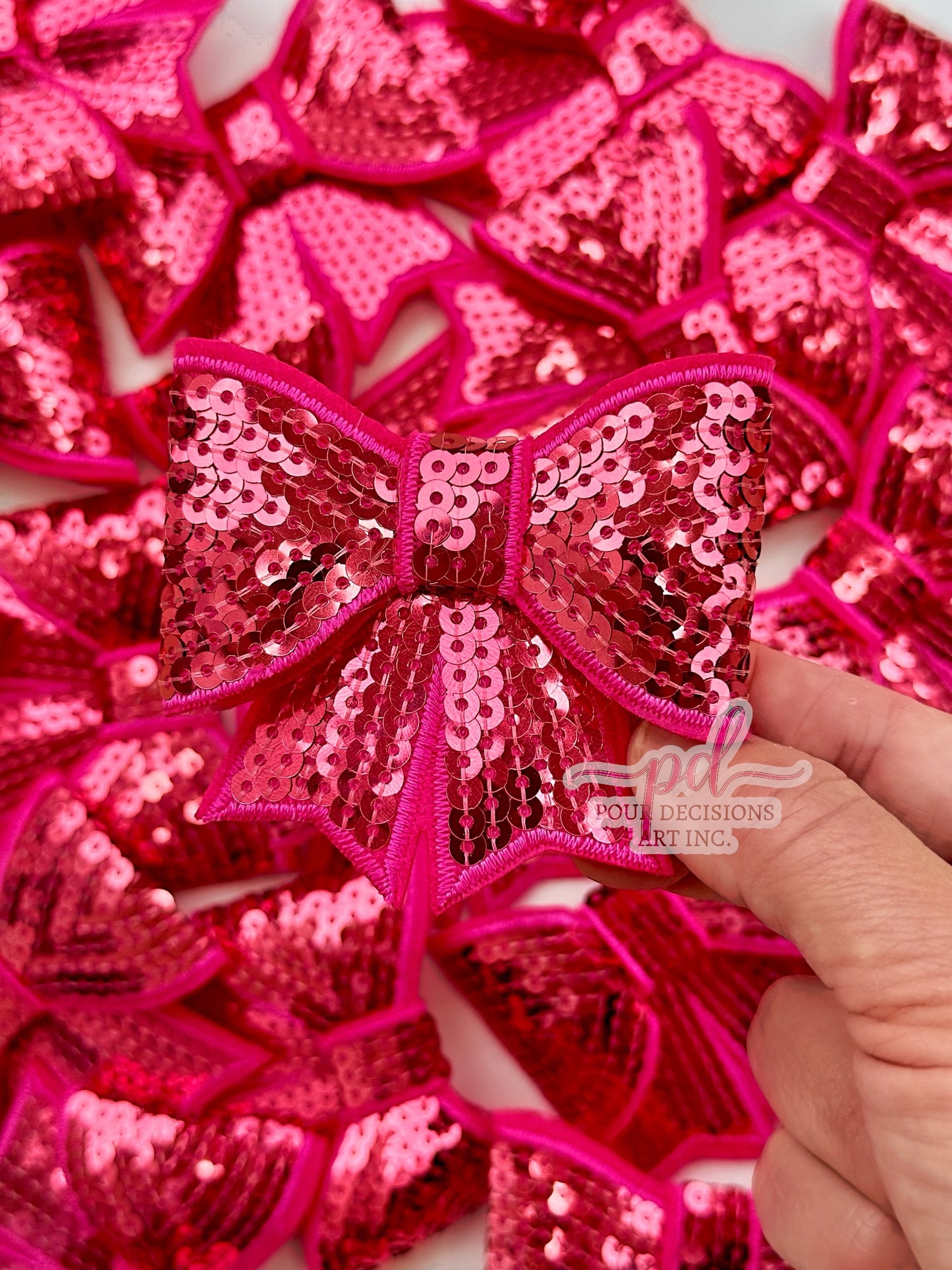 Sequin 3D Bow Patch