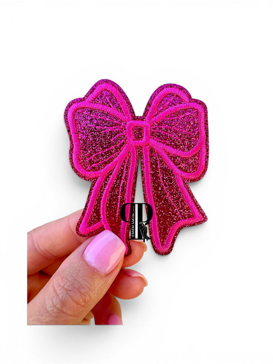 3” Glitter Bow Patch