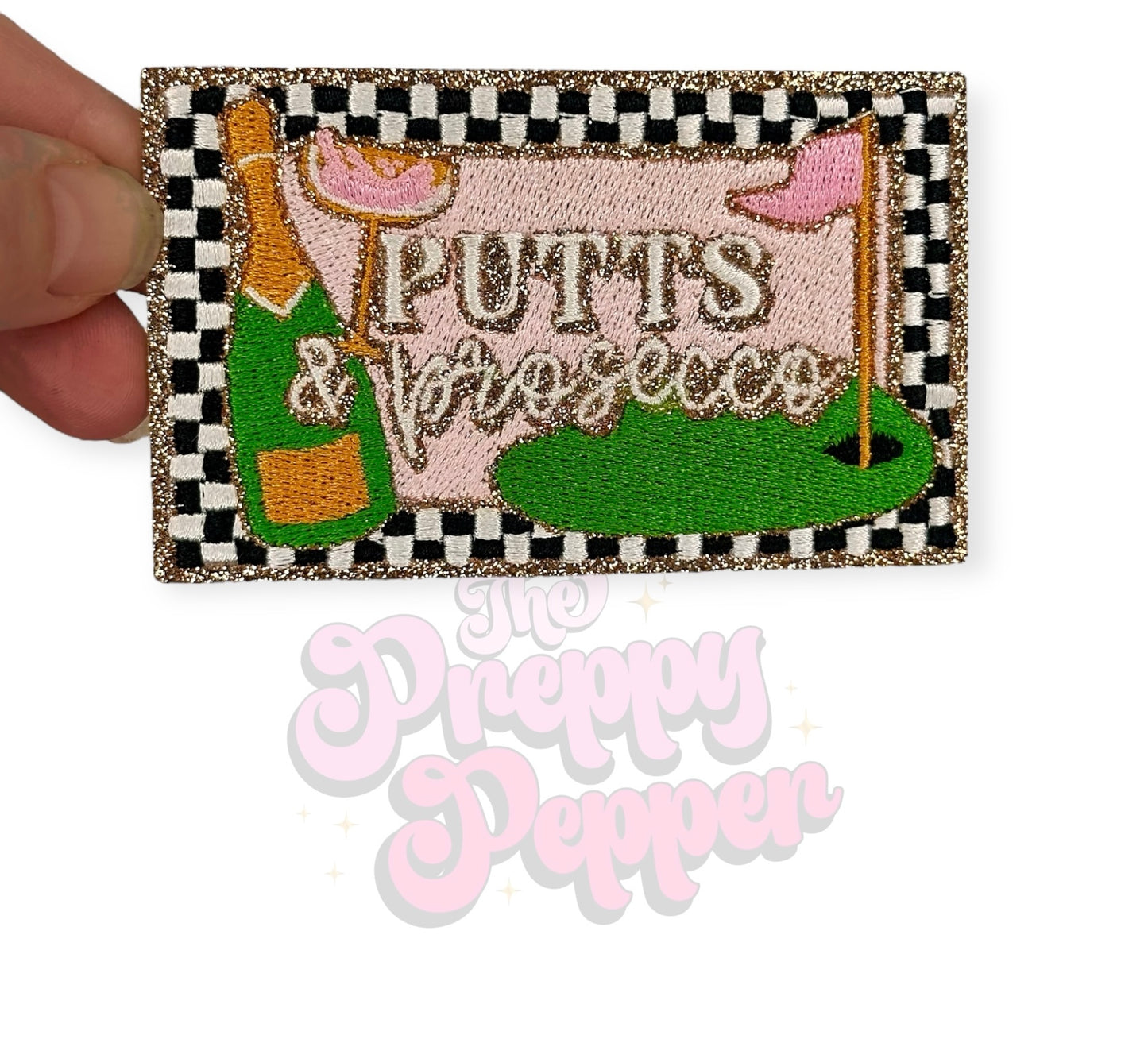 Putts & Prosecco Glitter Patch