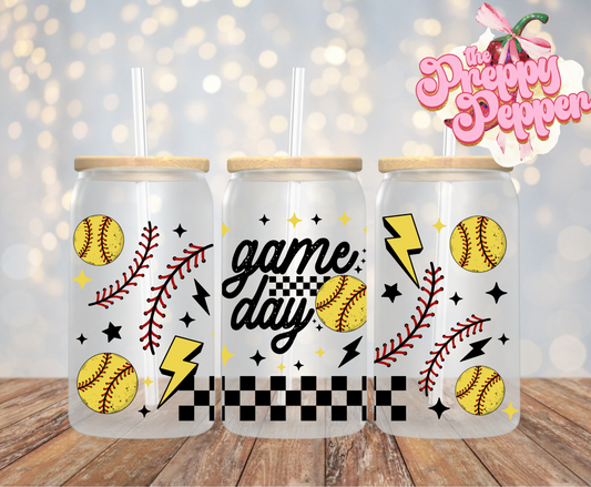 16oz Game Day Softball UVDTF Wrap
