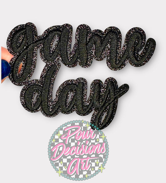 Black Glitter Game Day Patch©️