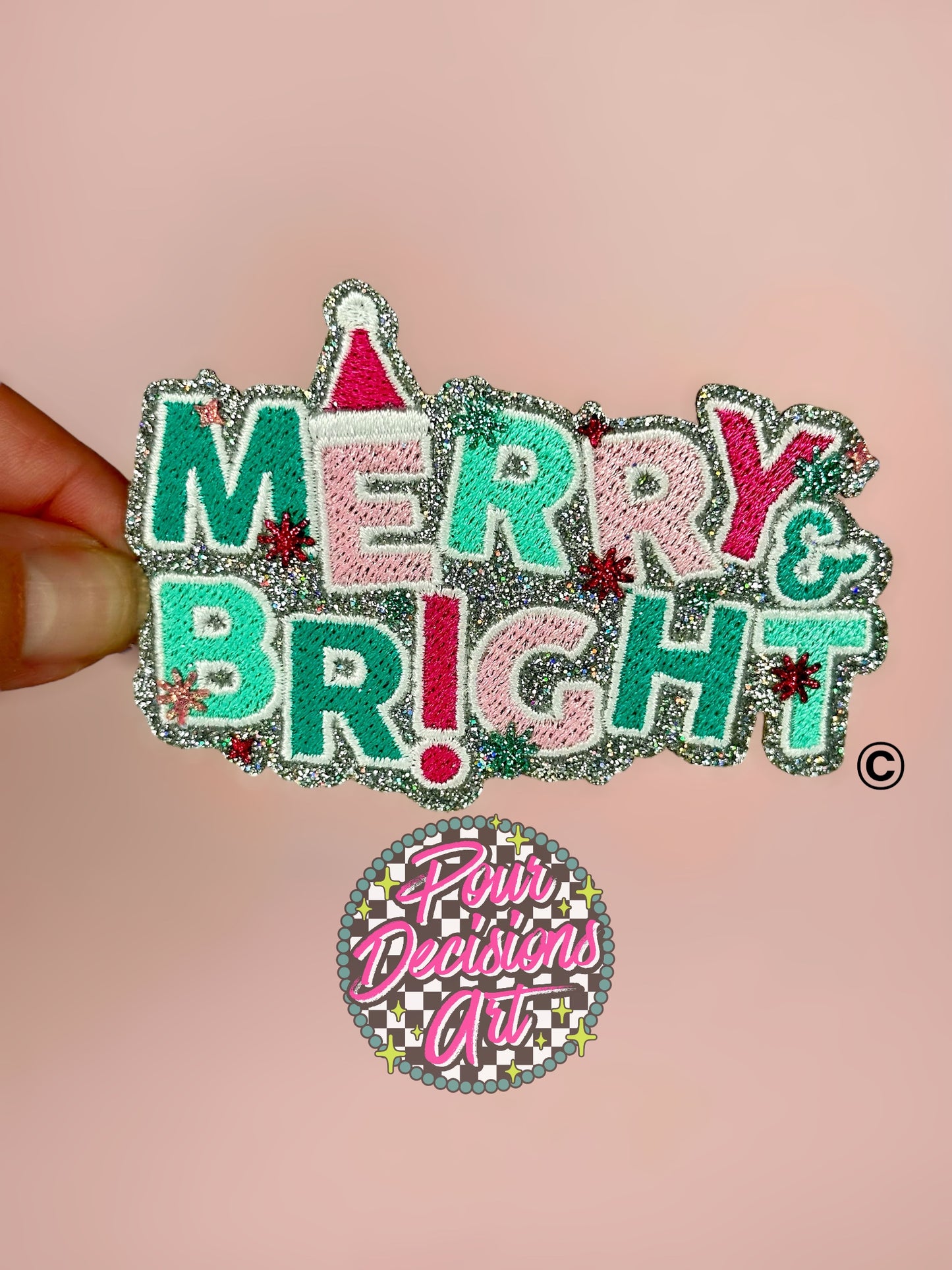 Merry & Bright Glittered Patch ©️