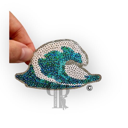 Sequin & Glitter Ocean Wave Patch©️