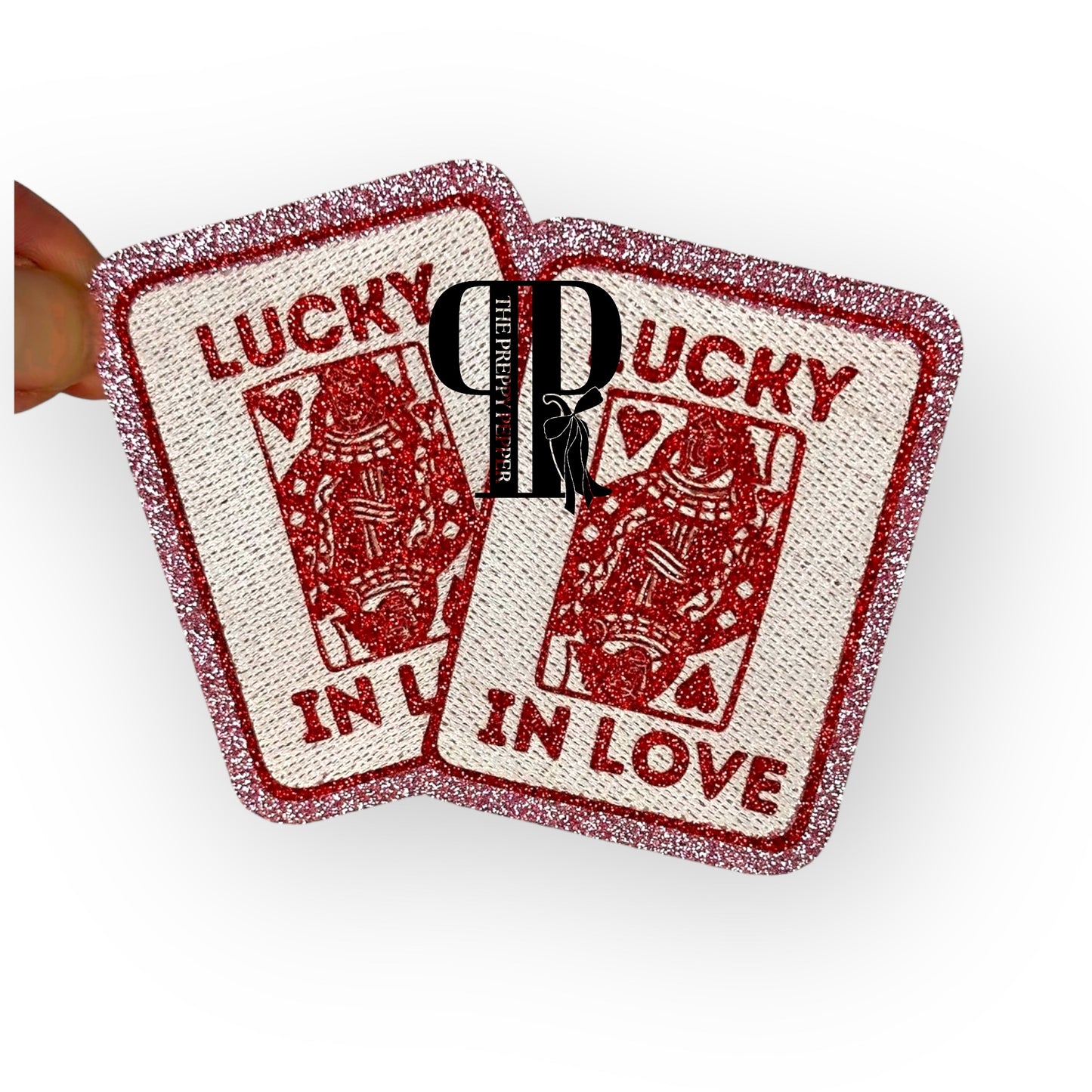 Lucky Playing Cards Glitter Patch