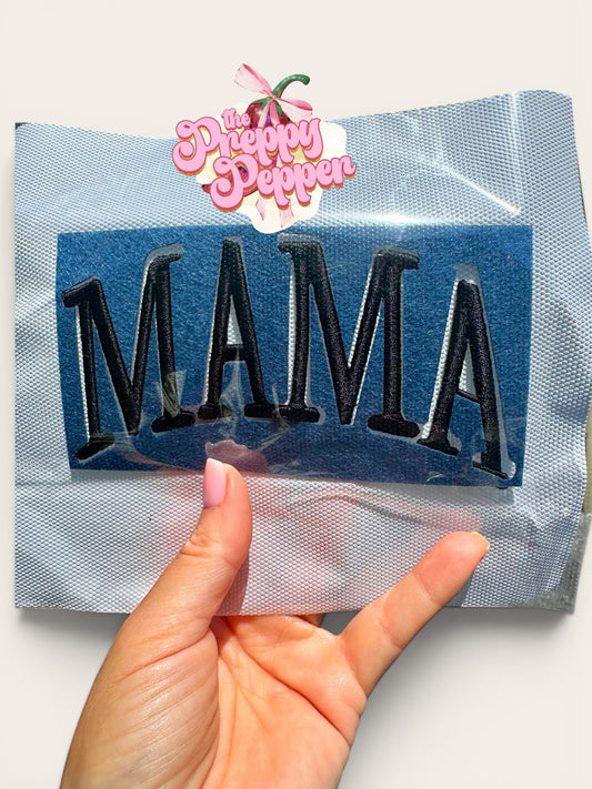 Puff/3D Embroidery Mama Patch with divider
