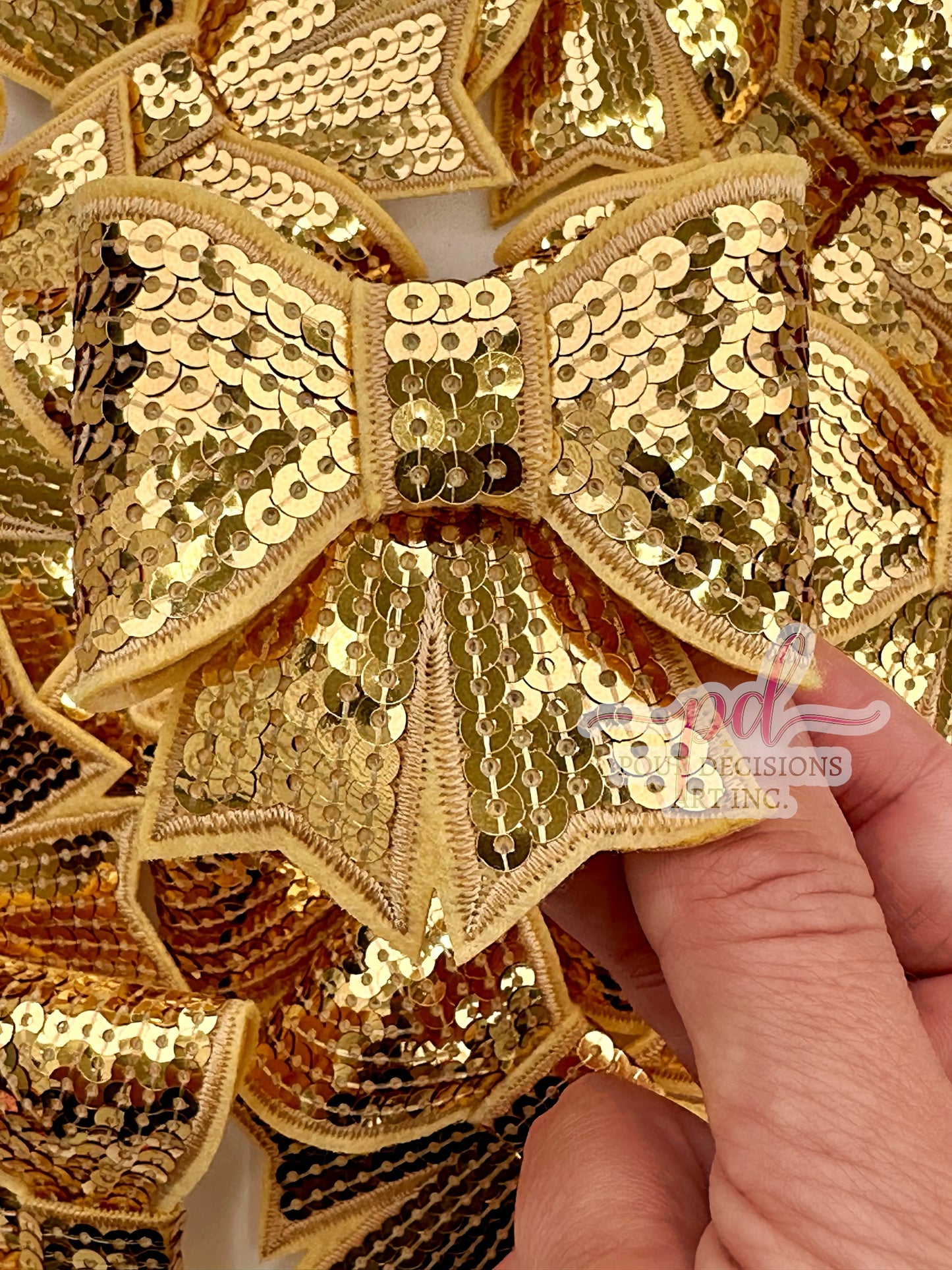 Sequin 3D Bow Patch