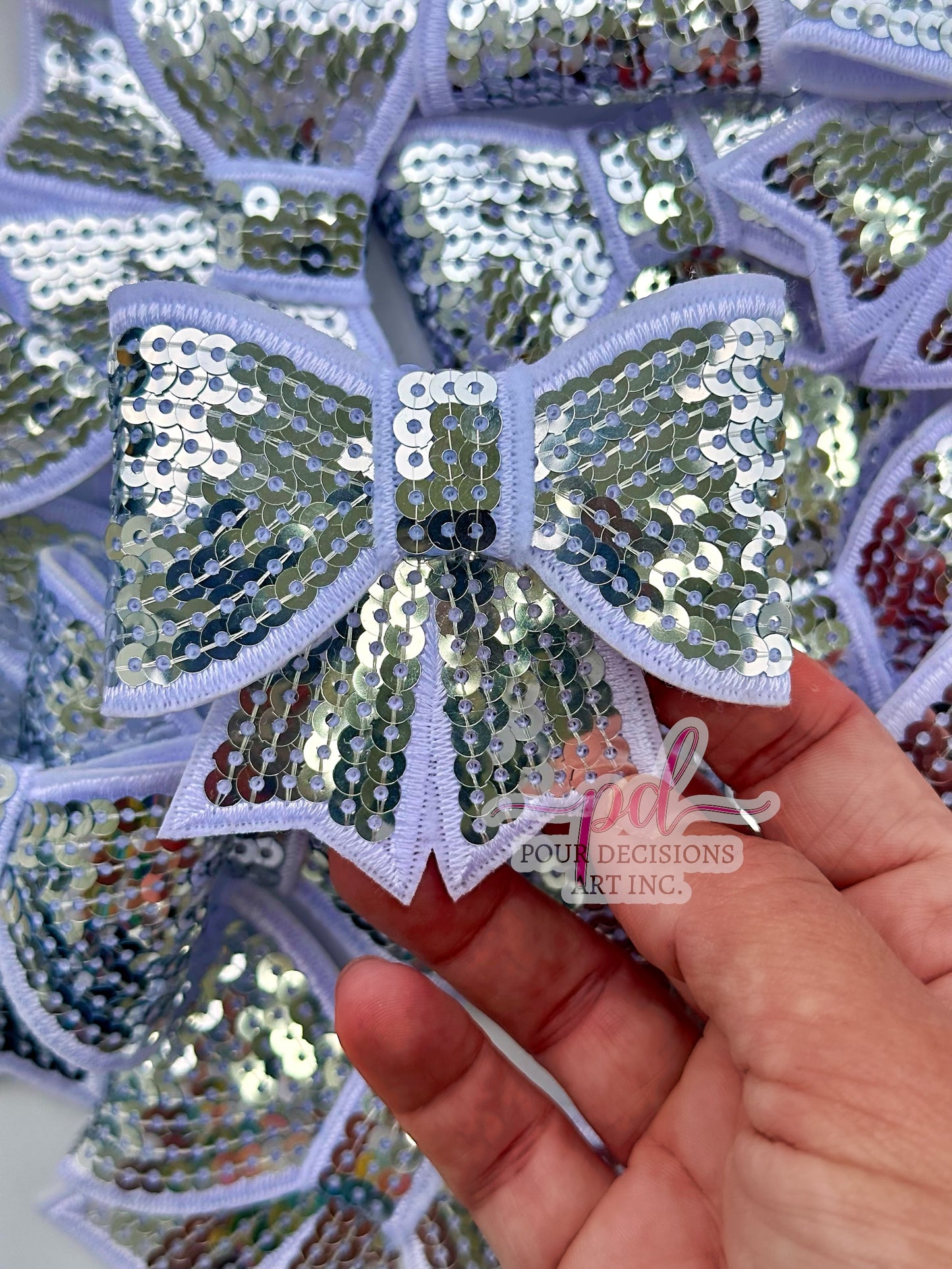 Sequin 3D Bow Patch