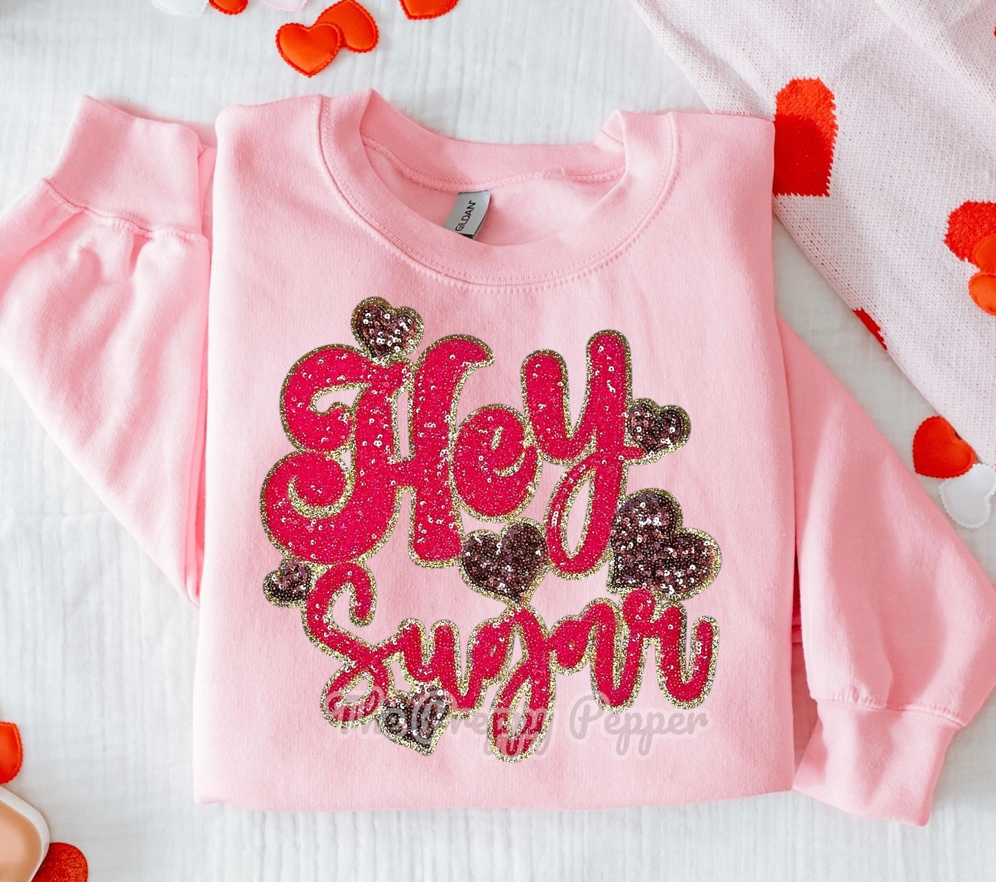Hey Sugar Glitter & Sequin Large Apparel Patch