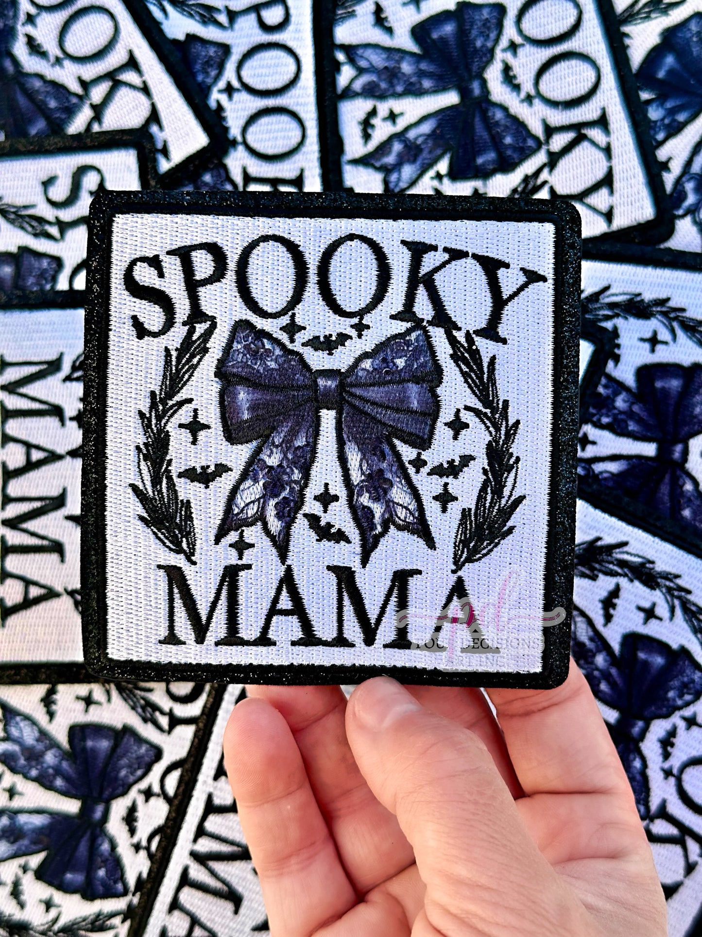 Glitter spooky mama patch