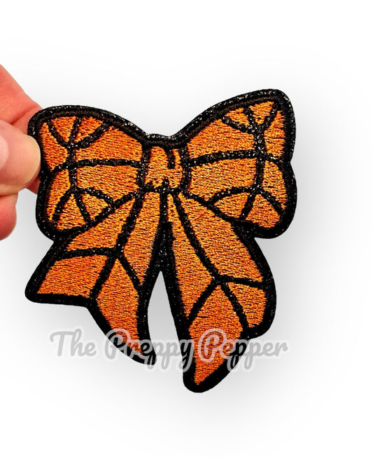 Glitter Basketball Bow Patch