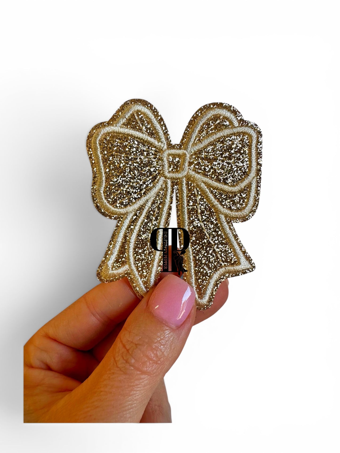 3” Glitter Bow Patch