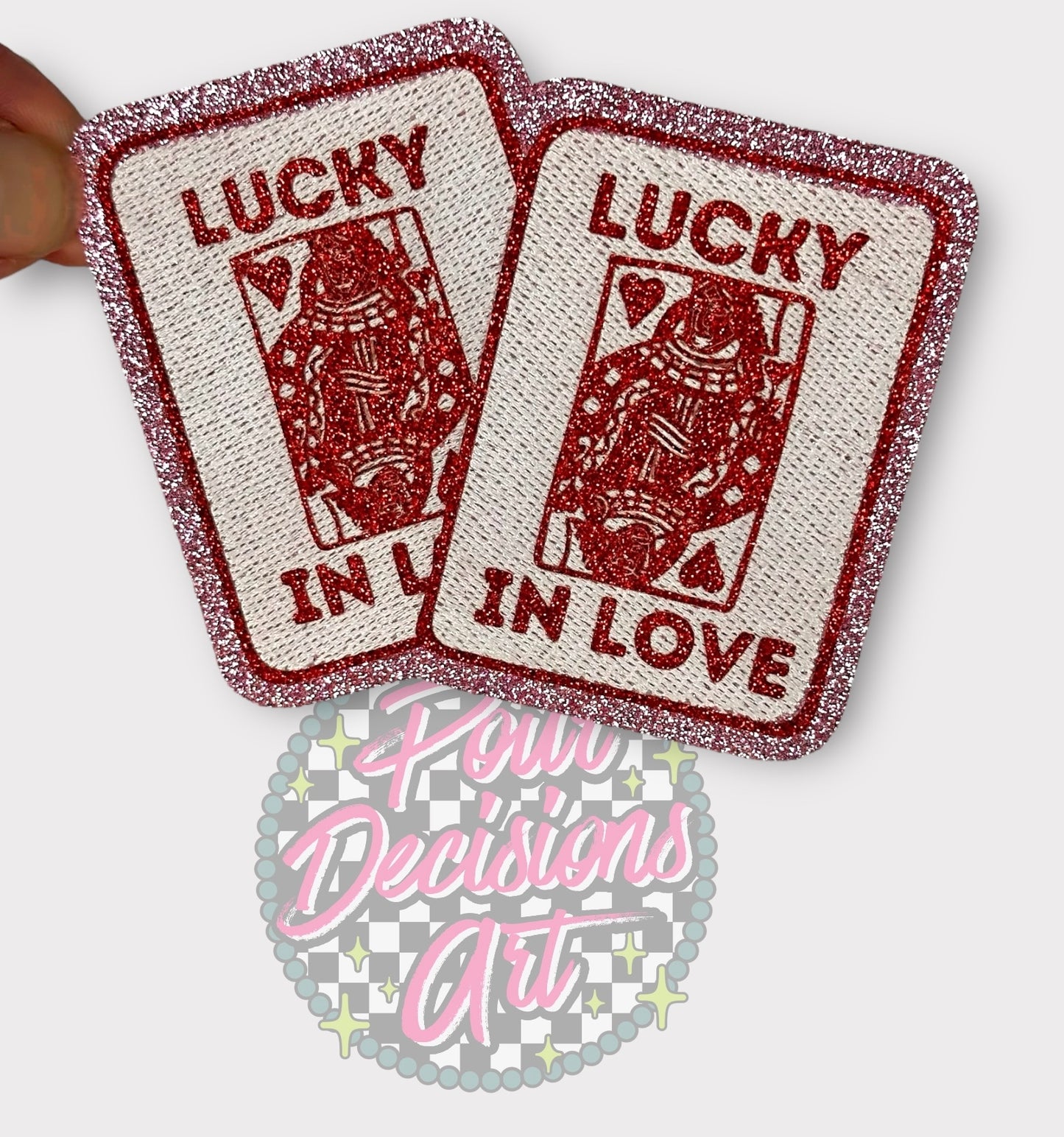 Lucky Playing Cards Glitter Patch