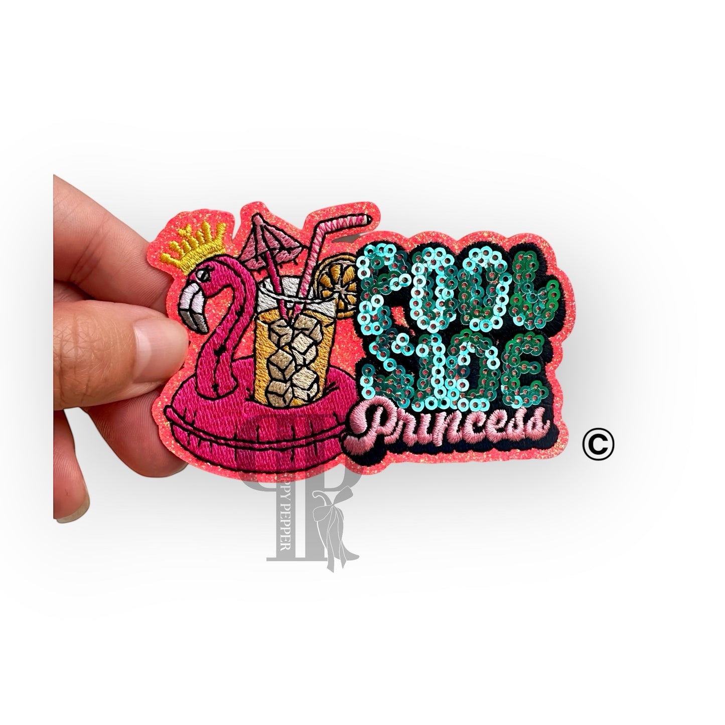Glitter & Sequin Pool Side Princess patch©️