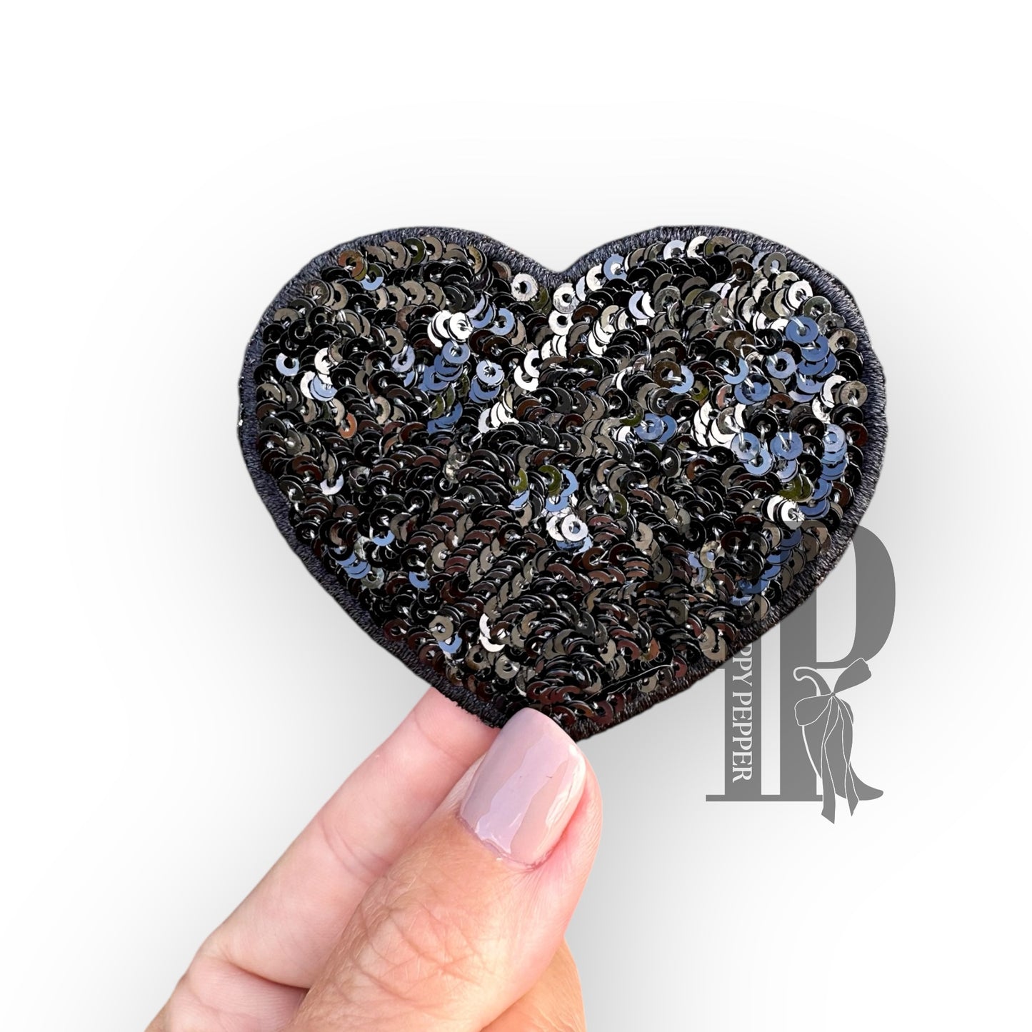 3" Sequin Heart Patches