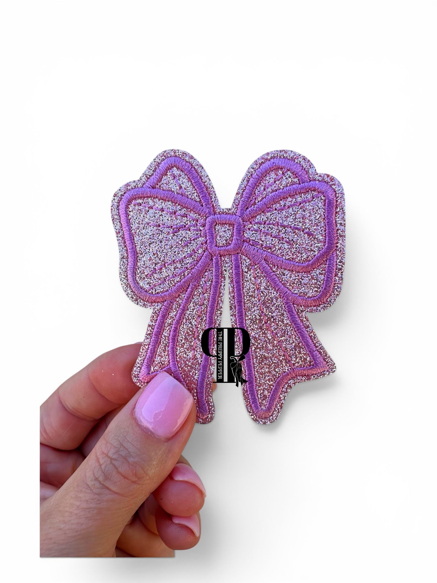 3” Glitter Bow Patch