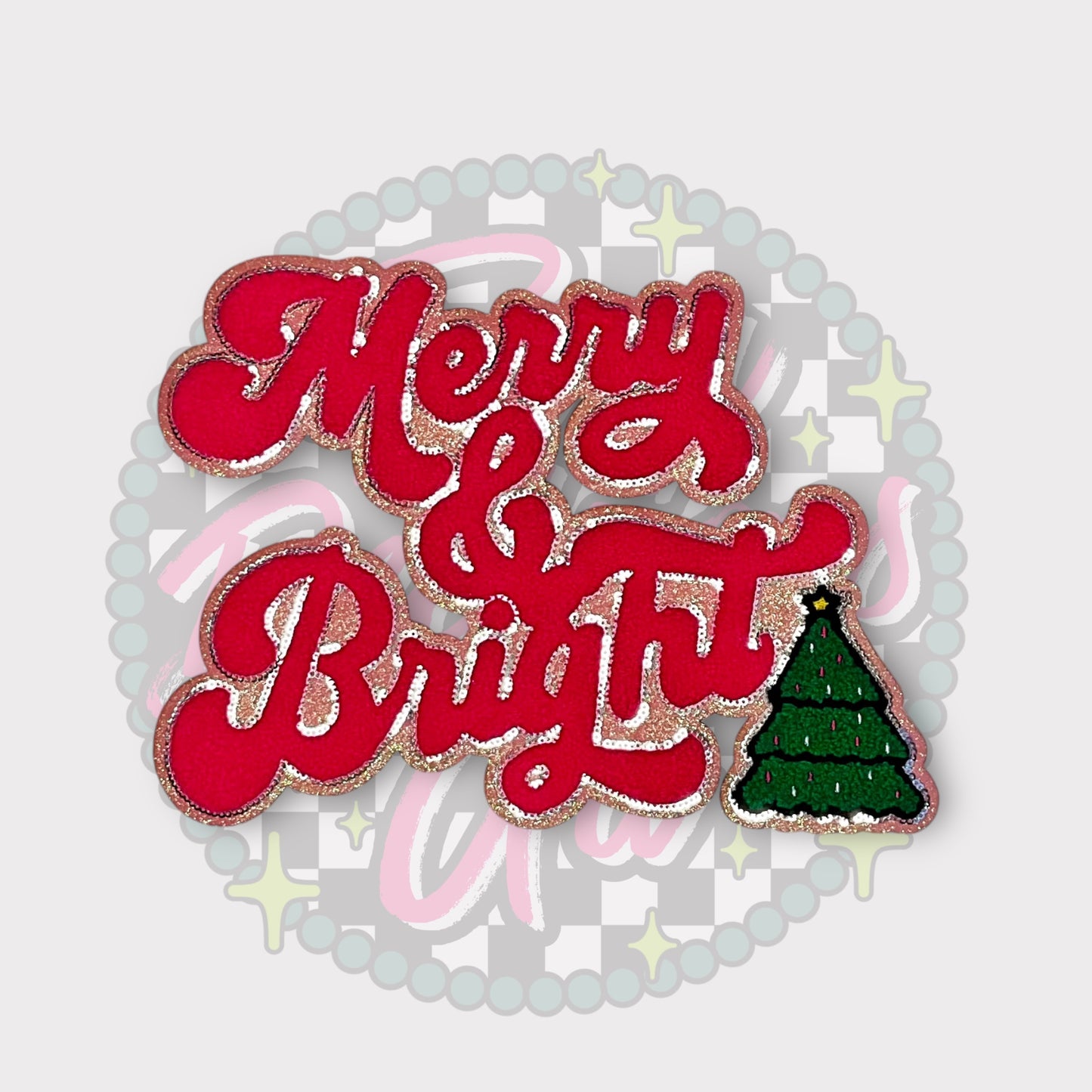 Merry & Bright Large (Apparel) Sequin, Chenille, & Glitter Patch