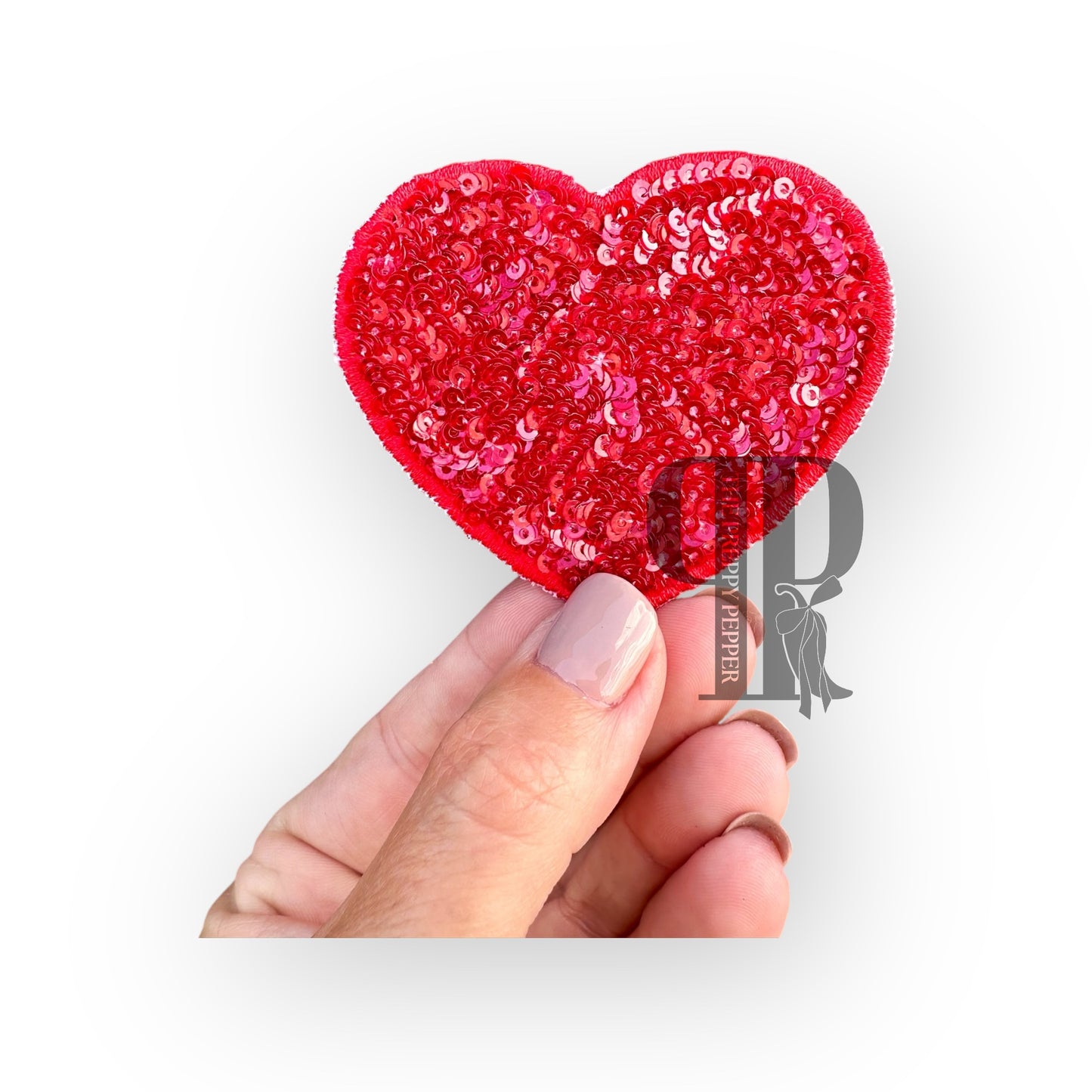 3" Sequin Heart Patches