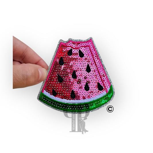 Sequin & Glitter Watermelon Wedge Patch©️