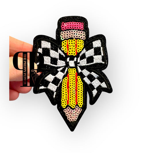 Sequin teacher pencil patch