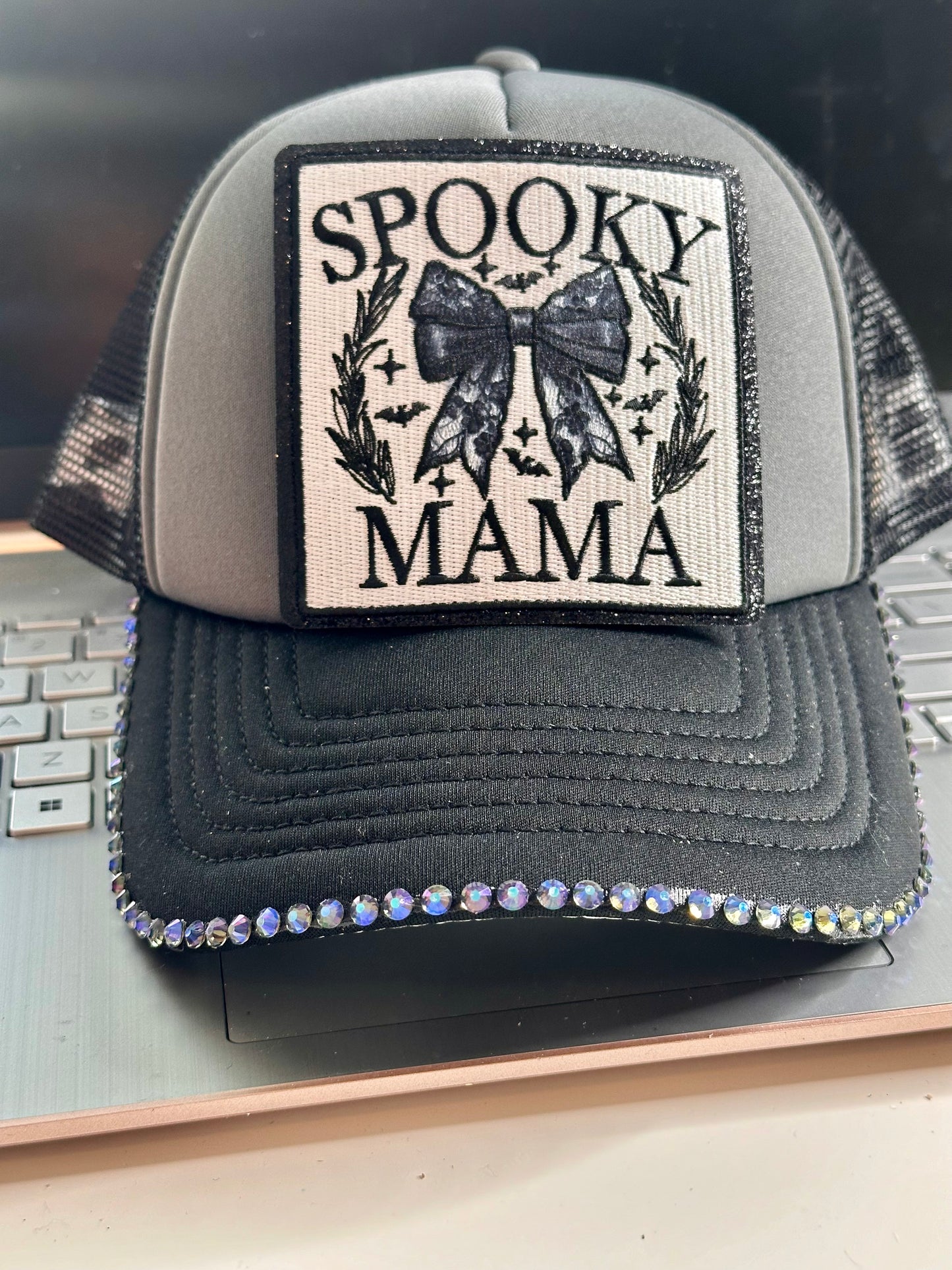 Glitter spooky mama patch