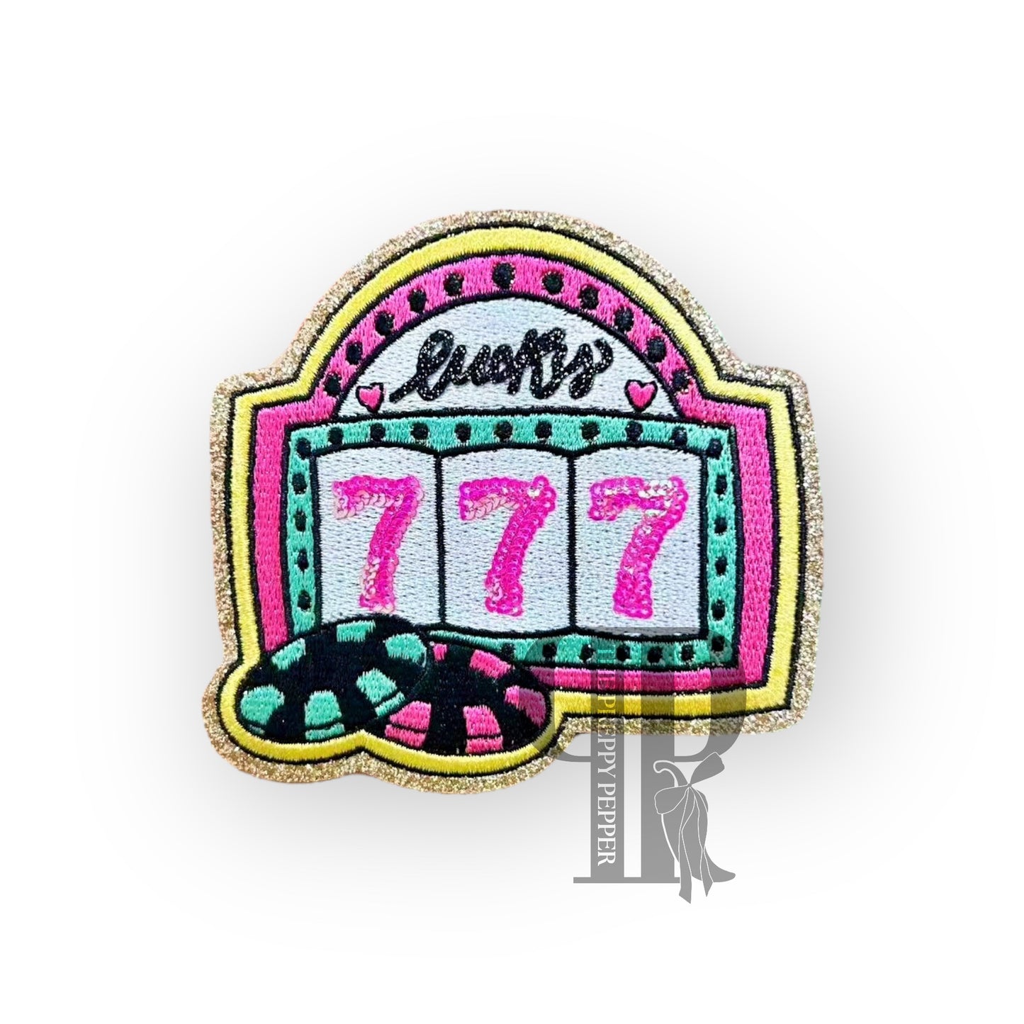 Sequin & Glitter Lucky 777 Vegas Patch