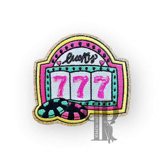 Sequin & Glitter Lucky 777 Vegas Patch