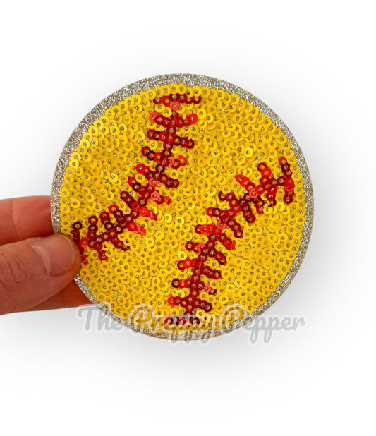 Sequin & Glitter Softball patch