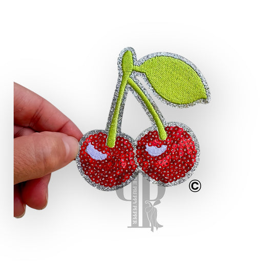 Sequin & Glitter Cherries Patch©️