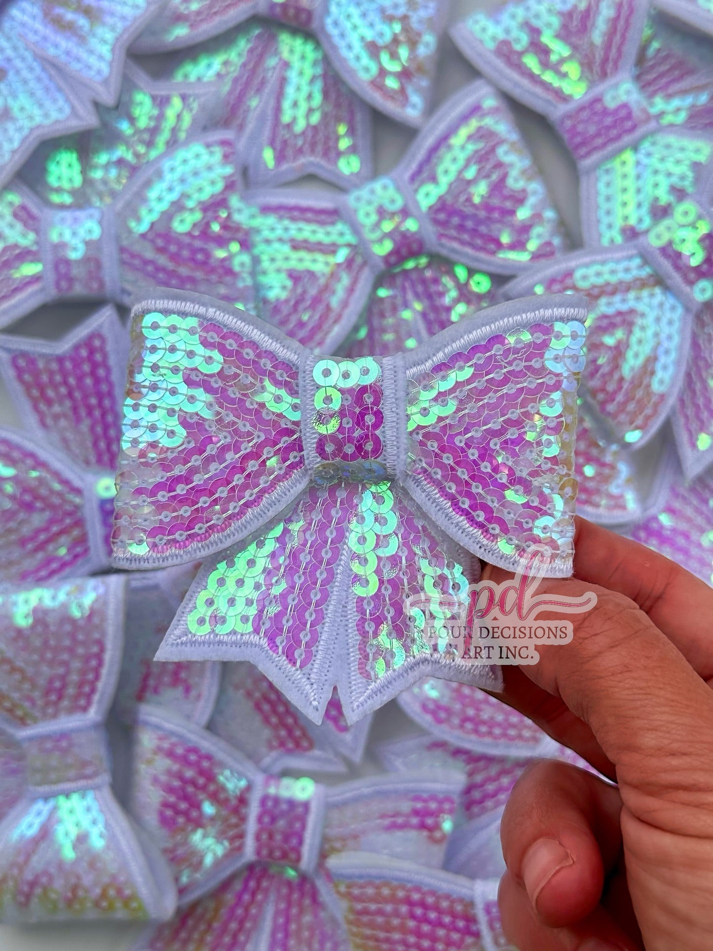 Sequin 3D Bow Patch