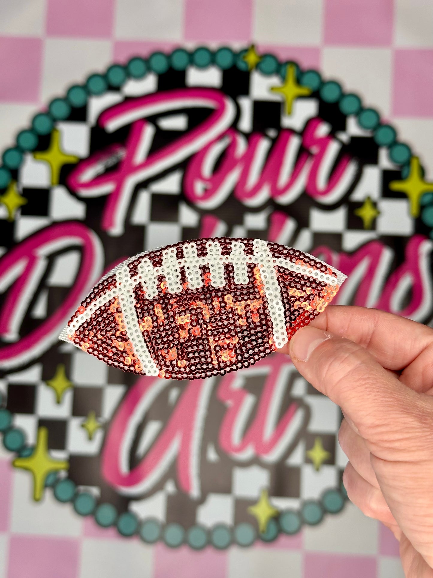 Sequin Football Patch