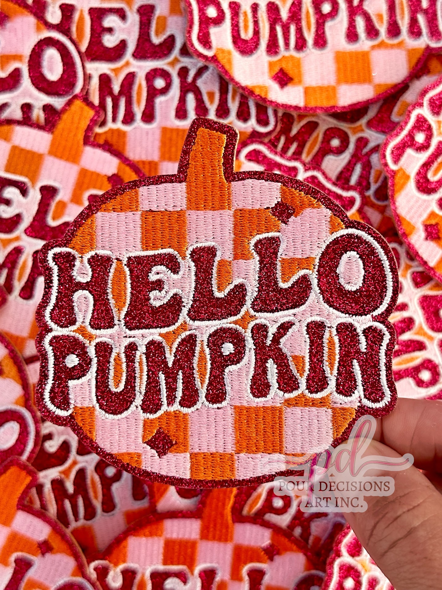 Fuchsia Glitter Hello Pumpkin Patch